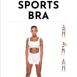 Saski Collection White Square Neck Sports Bra.